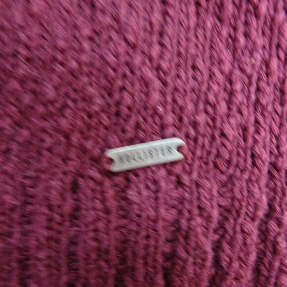 Hollister Maroon/White Knit L/S Sweater X-Small - Picture 3 of 6